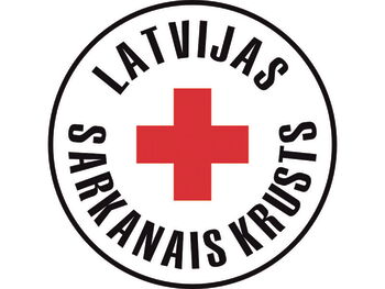 Das Logo des Lettischen Roten Kreuzes